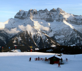 Skiing in Morgins,Switzerland